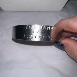 Silver Tone “Fur Mama to Baby Mama” Cuff Bracelet